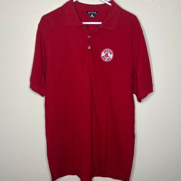 2 Boston Red Sox Polo & T-Shirt LARGE Mens Majestic Antigua Graphic Baseball MLB - Picture 4 of 11